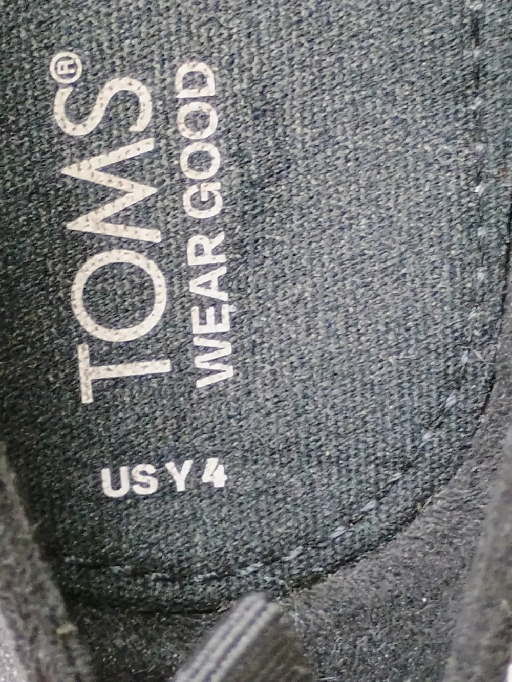 Toms Alpargata Classic Youth 4 Black Cosmic Glitter Slip-On Canvas Flat Shoes